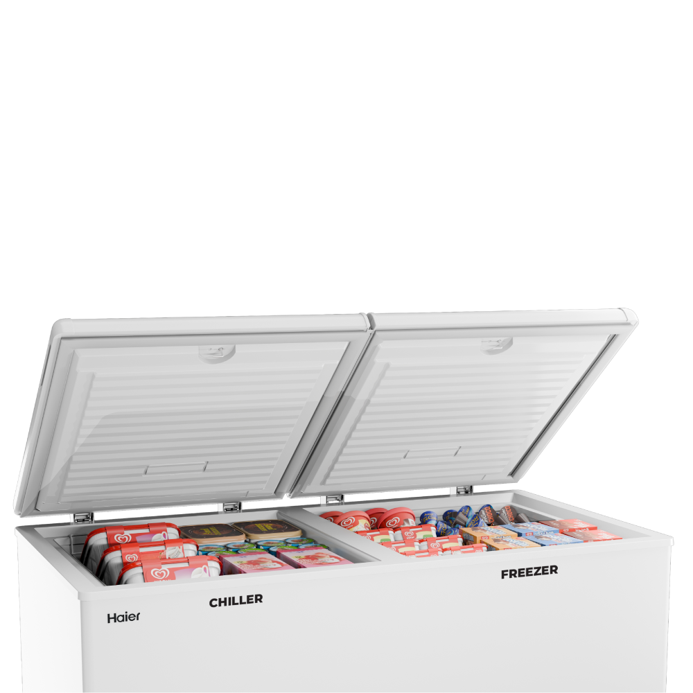 Haier Deep Freezer 550L Combo Chest,  Dual Compartment (White)